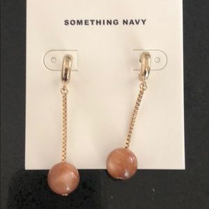 Something Navy gold and brown “cat eye” earrings
